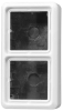 JUNG, CD 582 A WW, CD500, Aufputz Kappe/ Gehäuse, 2-fach, mit Rahmen, alpinweiss